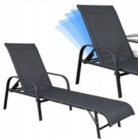 składana leżanka ogrodowy regulowane oparcie stal fotel plażowy leżak