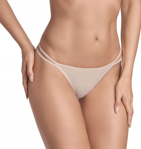 EWANA 081 seksowne stringi z paseczkami, beżowy S na Arena.pl