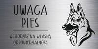 Tabliczka laminat 20x10 cm UWAGA PIES Owczarek niemiecki Z GRAWEREM