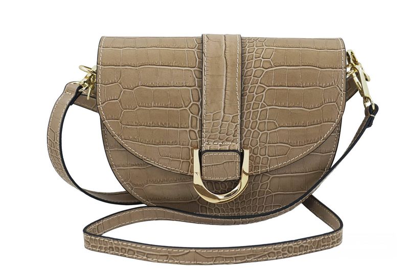 Listonoszka damska croco - Beżowa zdjęcie 1