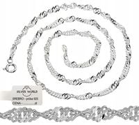 ŁAŃCUSZEK SREBRNY DAMSKI 925 NASZYJNIK SREBRNY SINGAPUR SREBRO 925