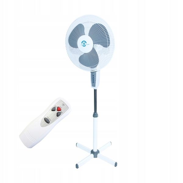 WENTYLATOR WIATRAK PODŁOGOWY DUŻY STOJĄCY Z PILOTEM REGULOWANY BIAŁY zdjęcie 2