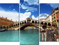 60 90CM OBRAZ 3 ELEM WENECKI MOST ŚCIENNY DRUK PŁÓTNO