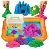 PIASEK KINETYCZNY 3KG MAGICZNY ZESTAW Z BASENEM FOREMKAMI XXL DLA DZIECI