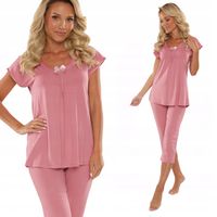 Elegancka Piżama Damska wiskozowa spodnie 3/4 XXL
