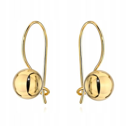 ZŁOTE KOLCZYKI GŁADKIE KULKI NA BIGLU 585 ZŁOTO GRAWER NA PREZENT na Arena.pl