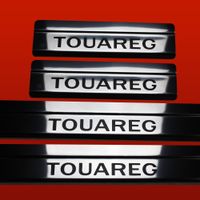 Listwa progowa VOLKSWAGEN TOUAREG MK2 Stal nierdzewna 304 połysk z czarnymi