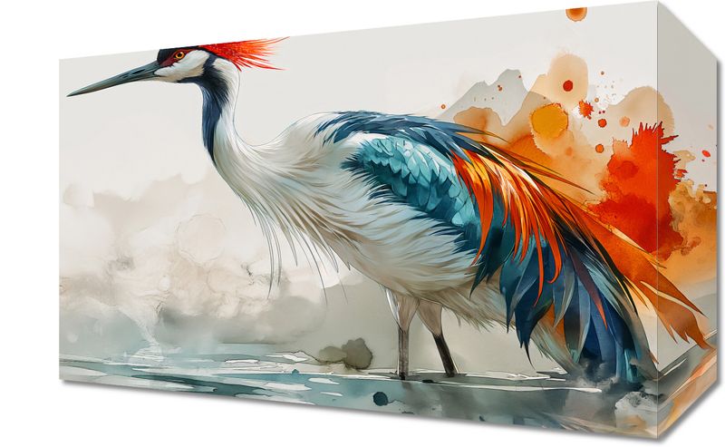 Obraz 30x20cm Żuraw w Akwareli zdjęcie 1