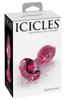 icicles szklany stożkowy korek anatomiczny rożowy 9cm