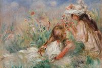 Plakat 60x40cm Girls in the Grass, Pierre-Auguste Renoir do Salonu