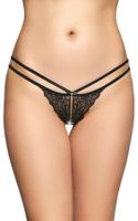 stringi koronkowe softline collection 2495 czarne m/l