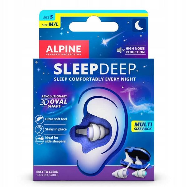 SleepDeep ALPINE dwupak multisize multipack zatyczek do spania dwa zdjęcie 1