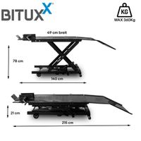 19724 Hydrauliczny podnośnik nożycowy motocyklowy udźwig 360kg czarny