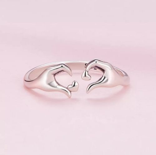 Pierścionek srebro DŁONIE regulowany s925 +pudełko na Arena.pl