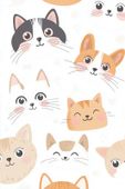 Plakat 40x60cm Wzory dla Dzieci, Dziewczynki i Chłopca - Kotki