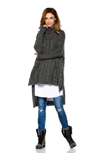 Moherowy sweter golf oversize jak ponczo na Arena.pl