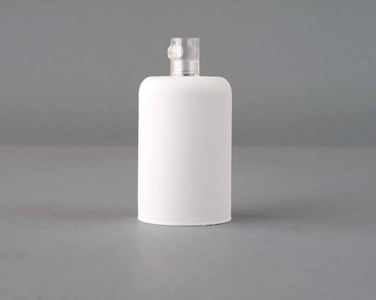 OPRAWKA E27 OSŁONKA DEKORACYJNA METALOWA BIAŁA MAT + PRZEZROCZYSTY zdjęcie 4