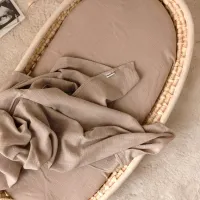 Otulacz Muślinowy | Kocyk 120x120 cm  Beżowy A'la Len