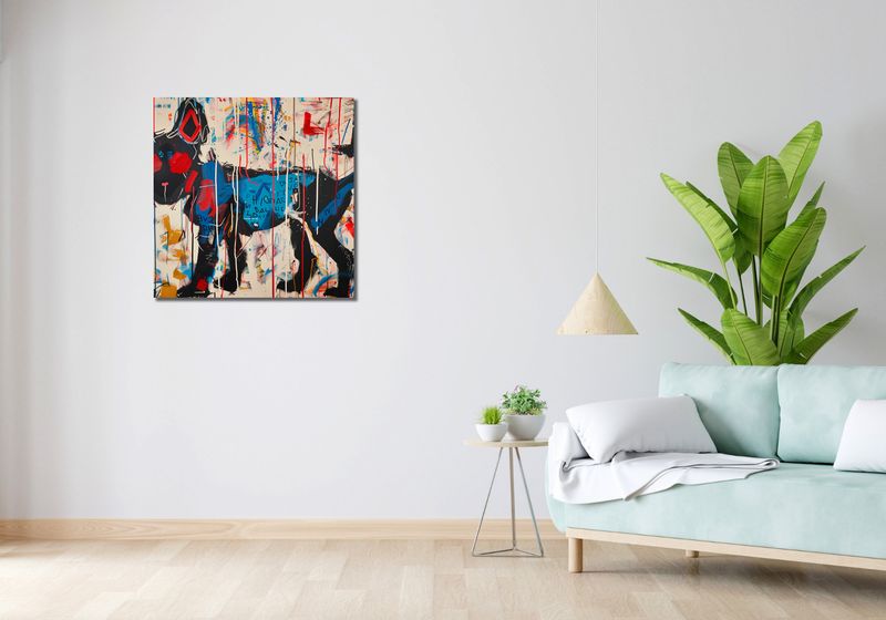 Obraz 70x70cm Miejski Pies zdjęcie 2