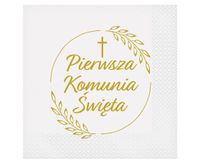 Serwetki papierowe Pierwsza Komunia Święta kłosy, 20 szt.