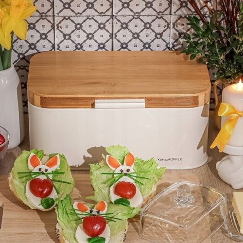 CHLEBAK Stalowy Pojemnik PIECZYWO CHLEB Konighoffer Capri 30,5x18x14 BEŻ na Arena.pl