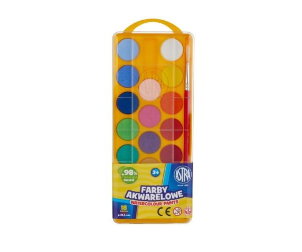 FARBY AKWARELOWE 18 KOL. PALETKA ASTRA zdjęcie 1