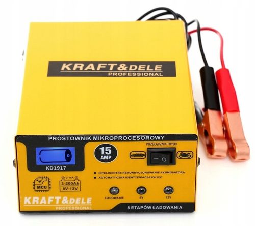 PROSTOWNIK DO AKUMULATORA AKUMULATORÓW 6/12V 15A AGM ŻEL SZYBKA ŁADOWARKA na Arena.pl