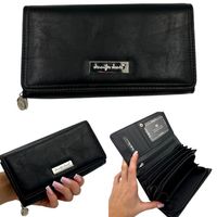 PORTFEL DAMSKI SKÓRZANY DUŻY CZARNY EKO PREZENT JENNIFER JONES MEDIUM