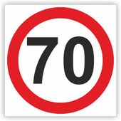 ZNAK DROGOWY Naklejka Ograniczenie 70 km b33 12cm