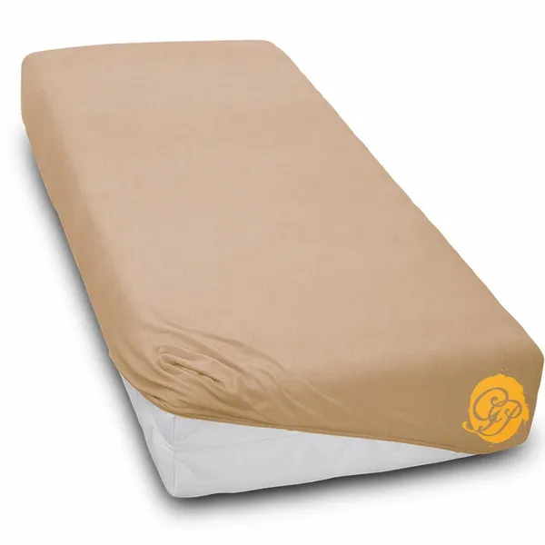 Prześcieradło bawełniane JERSEY 90x200cm BEŻ zdjęcie 1