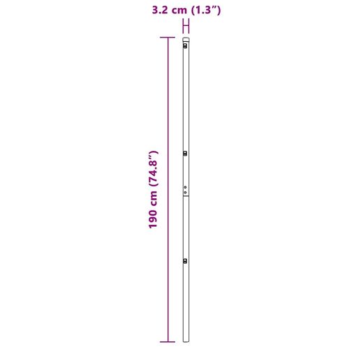 Słupek ogrodzeniowy. 52 pcs Srebrny 3.2 x 3.2 x 190 cm Stal na Arena.pl