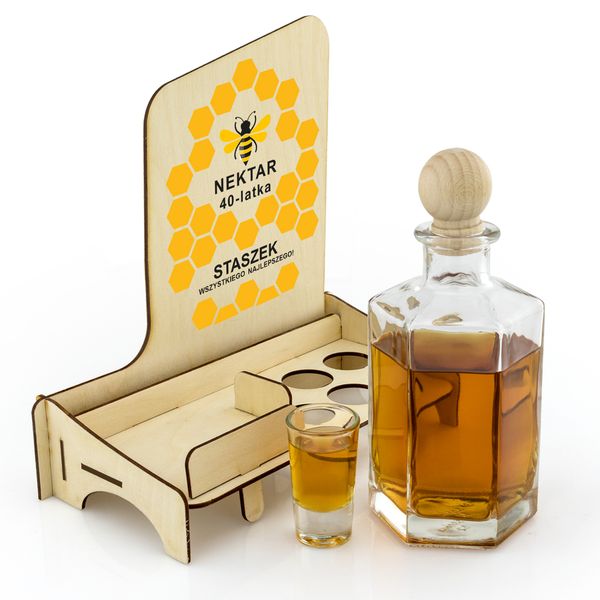 KARAFKA dla PSZCZELARZA  Z KIELISZKAMI prezent na urodziny 18 30 40 50 60 zdjęcie 3