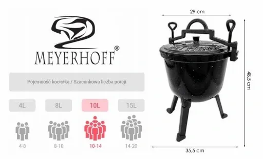 Kociołek żeliwny EMALIOWANY Meyerhoff MARMUREK 10L zdjęcie 12