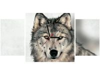 80X40CM ZEGAR WILK SZARY OBRAZ