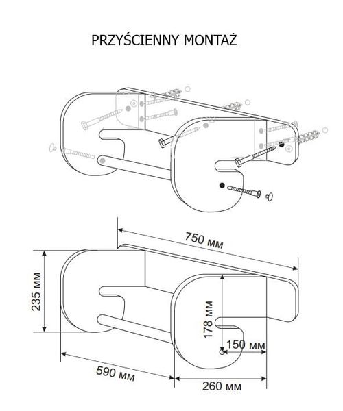 uchwyt mocujący do drabinki niebieski zdjęcie 2