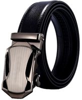 MĘSKI CZARNY PASEK Z AUTOMATYCZNĄ KLAMRĄ SKÓRZANY H23