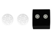 Srebrne Kolczyki Ażurowe Koła Rozety Srebro 925