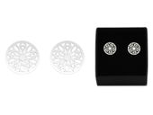 Srebrne Kolczyki Ażurowe Koła Rozety Srebro 925