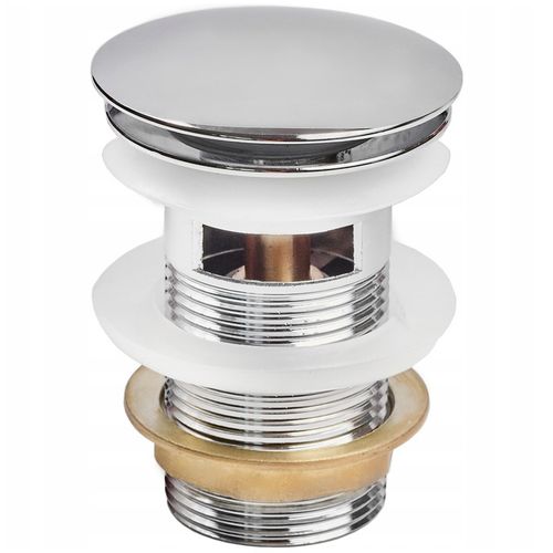 KOREK KLIK-KLAK UMYWALKOWY AUTO MOSIĘŻNY DO UMYWALKI Z PRZELEWEM 40mm CHROM na Arena.pl