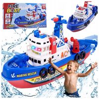 PŁYWAJĄCY STATEK ZABAWKA DO KĄPIELI ŁÓDŹ NA WODĘ Z ARMATKĄ DUŻY DO WODY