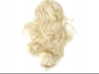 PERUKA DAMSKA WŁOSY DŁUGIE BLOND KRĘCONE FALOWANE NA SIATCE COSPLAY W96