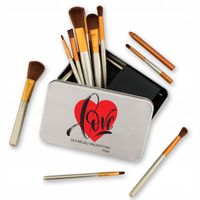 ZESTAW PĘDZLI DO MAKIJAŻU ETUI PREZENT WALENTYNKI