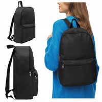 PLECAK SZKOLNY CZARNY PLECAK DO SZKOŁY PRACY NA WYCIECZKI MĘSKI DAMSKI A4