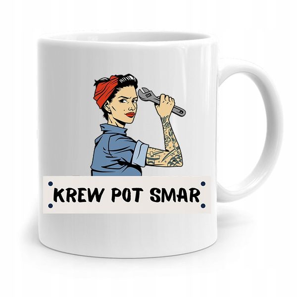 Kubek Prezent Dla Mechanika Pot Krew I Smar Z Nadrukiem Ze Zdjęciem zdjęcie 1