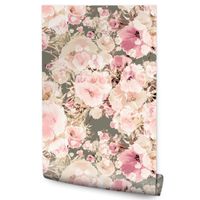 Tapeta Do Sypialni  Akwarelowe KWIATY Styl Vintage