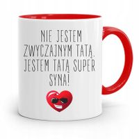 Kubek Czerwony Dla Taty Ojca Nie Jestem Zwyczajnym Z Nadrukiem Ze Zdjęciem