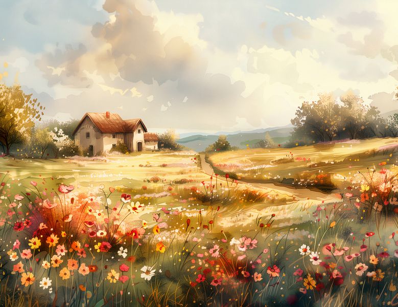 Plakat 65x50cm Sielski Domek zdjęcie 1