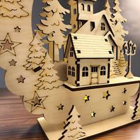 Drewna świąteczna Dekoracje świąteczne Domek Drewniany Ozdoba 3D LED