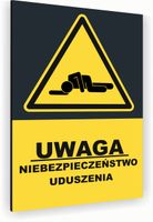 Tabliczka znak informacyjny 20x15 Antracyt RYZYKO UDUSZENIA Nierdzewna
