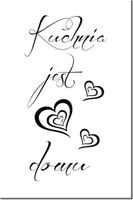 90 60CM OBRAZ NAPIS ...KUCHNIA SERCEM DOMU DRUK PŁÓTNO RAMA